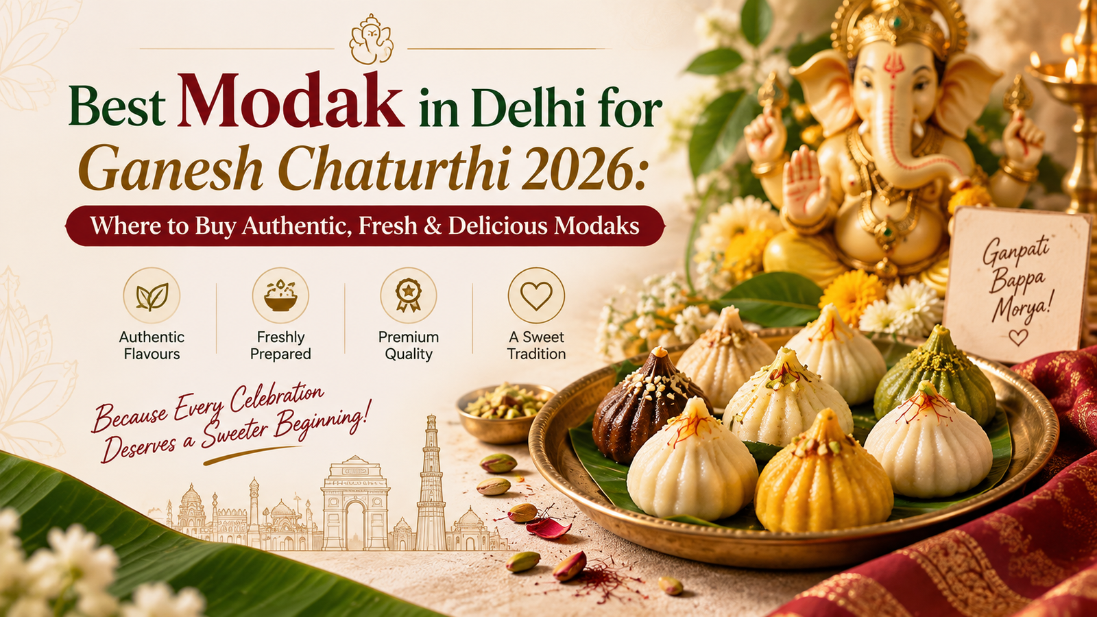Best Modak in Delhi for Ganesh Chaturthi 2026: Where to Buy Authentic, Fresh & Delicious Modaks